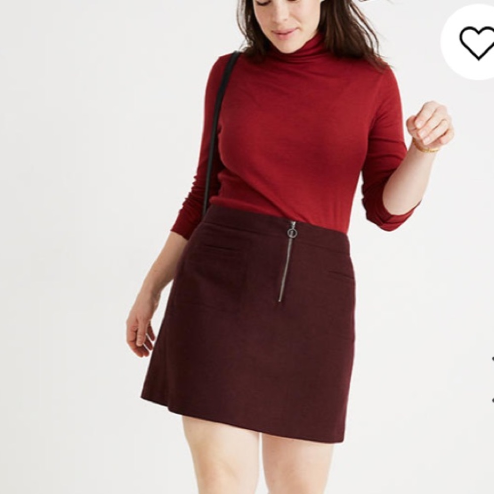 Madewell Fireside Mini Skirt with Front Zip